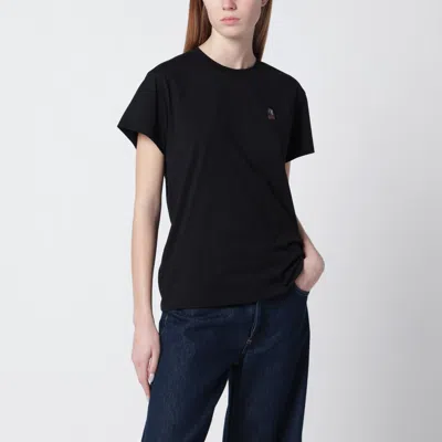 Parajumpers Black Cotton Tshirt With Logo Patch
