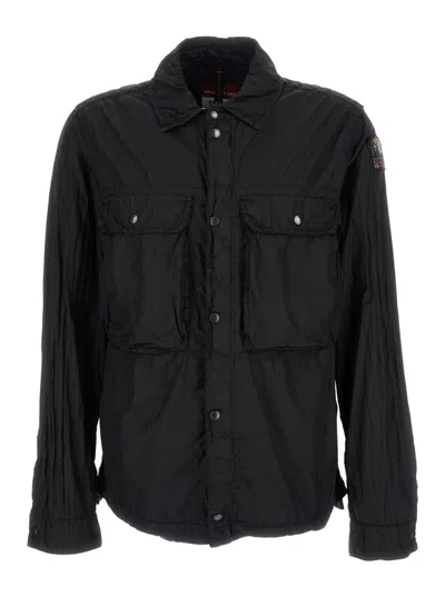PARAJUMPERS BLACK LOGO PATCH JACKET