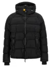 Parajumpers Northon Black Down Jacket With Hood And Logo Patch On The Sleeve In Tech Fabric Man In Black