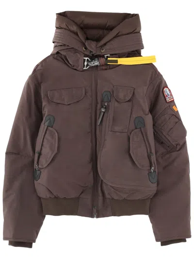 Parajumpers Black Polyamide Gobi Utility Bomber Jacket In Brown