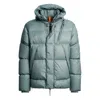 Parajumpers Hooded Down Jacket Cloud Quilted Pattern In Blue