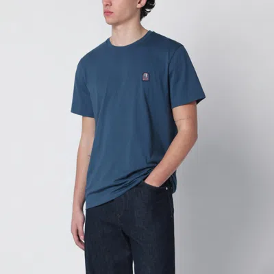 Parajumpers Blue Regular-fit T-shirt With Logo Patch