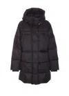 Parajumpers Puffy Quilted Black Nylon Down Jacket With Adjustable Hood And Functional Pockets In Black