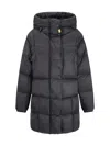 Parajumpers Puffy Quilted Black Nylon Down Jacket With Adjustable Hood And Functional Pockets In Pencil