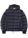 Parajumpers Quilted Hooded Coat Long Sleeves In Blue