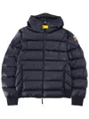Parajumpers Quilted Hooded Coat Long Sleeves In Blue