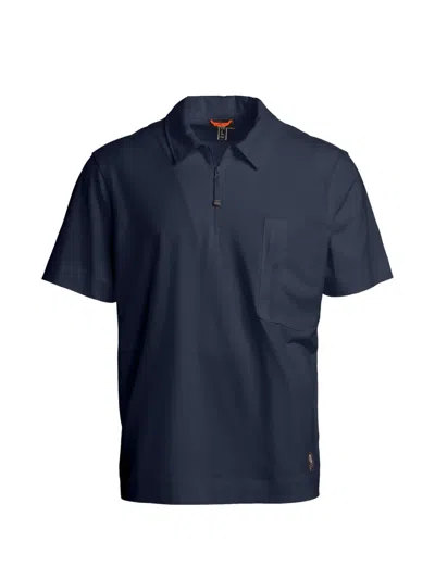 Parajumpers Bordley Pocket Zip Polo Shirt In Blue