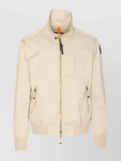 Parajumpers Bound Jacket With High Collar And Zip Pockets In Beige