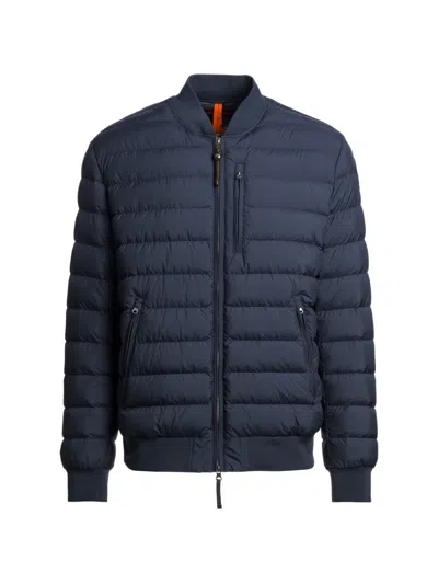 Parajumpers Breving Quilted Down Bomber Jacket In Blue