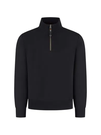 Parajumpers Broad Peak Logo-patch Zip-fastening Sweater In Black