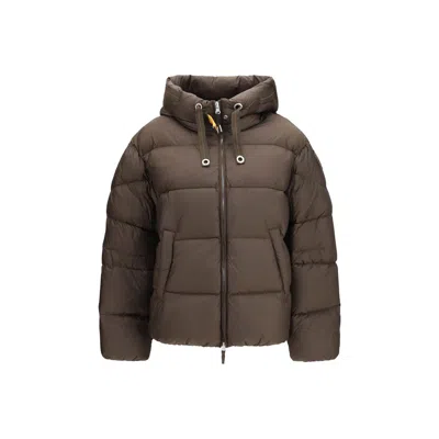 Parajumpers Brown Goose Down Full-length Jacket In Multi