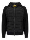 Parajumpers Quilted Black Down Jacket With Hood And Textured Sides In Black
