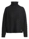 Parajumpers Cable-knit Turtleneck Sweater In Black