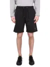 Parajumpers Cairo Black Shorts With Elastic Drawstring Waist And Logo Patch On The Front In Cotton Blend Man