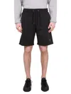 Parajumpers Cairo Black Shorts With Elastic Drawstring Waist And Logo Patch On The Front In Cotton Blend Man In Black