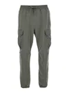 Parajumpers 'kennet' Green Pants With Logo Patch On The Side And Elastic Drawstring Waist