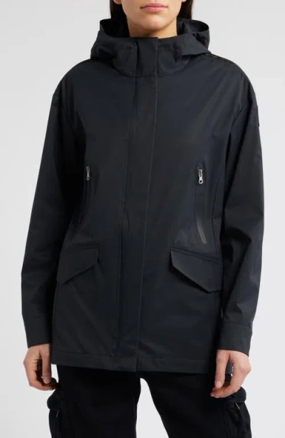 Parajumpers Carmela Water Repellent Hooded Raincoat In Black