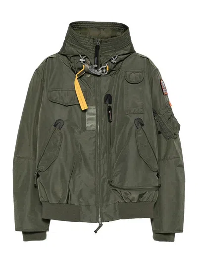 Parajumpers Long-sleeved Zip-up Down Jacket In Green