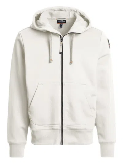 Parajumpers Charley Easy Hooded Zip-up Sweatshirt In White
