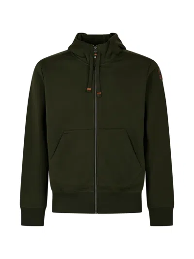 Parajumpers Charlie Easy Logo-patch Zip-up Hoodie In Green
