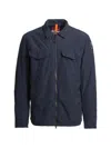 Parajumpers Evander High Collar Overshirt Jacket In Blue