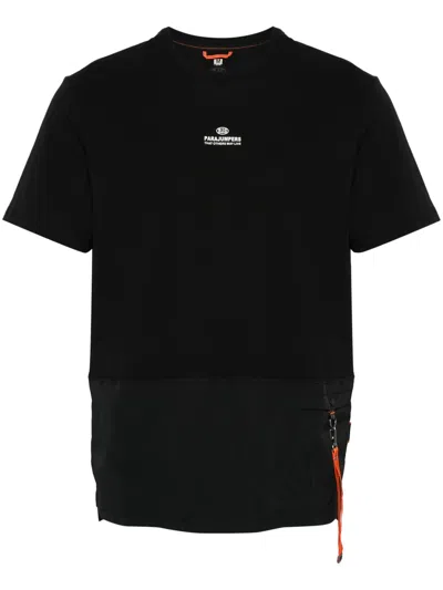 Parajumpers Clint Panelled T-shirt In Black