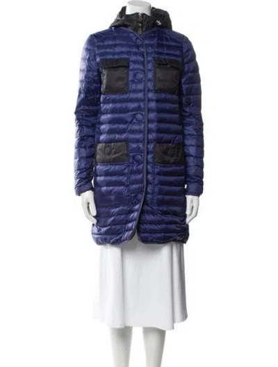 Pre-owned Parajumpers Colorblock Pattern Down Coat In Blue