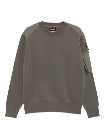Parajumpers Crew-neck Panelled Sweatshirt In Brown