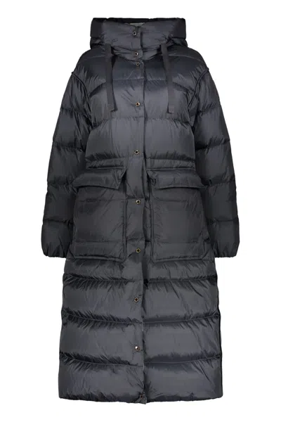 Parajumpers Deborah Reverso Long Hooded Down Jacket In Black