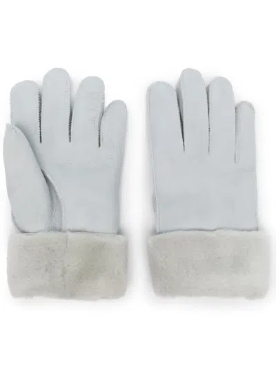 Parajumpers Decorative-stitching Shearling Gloves In Grey