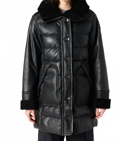 Parajumpers Demi Special Leather Coat In Black