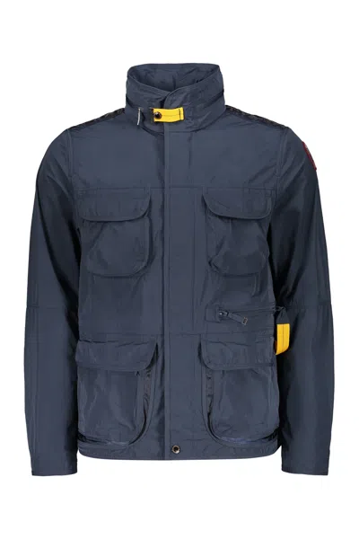 Parajumpers Desert Spring Techno Fabric Jacket In Blue
