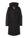 Parajumpers Long Length Hooded Coat With Zip Pockets In Black