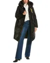Parajumpers Long Length Hooded Coat With Zip Pockets In Black