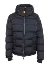 Parajumpers Northon Black Down Jacket With Hood And Logo Patch On The Sleeve In Tech Fabric Man In Black
