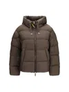 Parajumpers Brown Goose Down Full-length Jacket In Multi