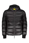 Parajumpers Pharrell Hooded Bomber-style Down Jacket In Black