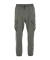 Parajumpers 'kennet' Green Pants With Logo Patch On The Side And Elastic Drawstring Waist In Black
