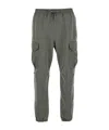 Parajumpers 'kennet' Green Pants With Logo Patch On The Side And Elastic Drawstring Waist In Cotton In Black