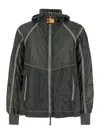 Parajumpers Edge Green Jacket With Logo Patch On The Sleeve And Shoulder Straps On The Back In Tech Fabric Man In Multicolor