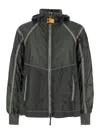 Parajumpers Edge Green Jacket With Logo Patch On The Sleeve And Shoulder Straps On The Back In Tech Fabric Man In Green