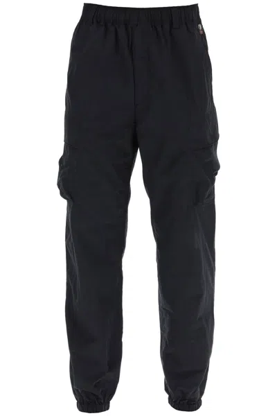 Parajumpers Edmund Cargo Trousers In Nylon Poplin Fabric In Black