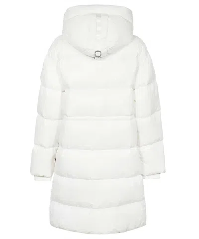 Parajumpers Eira Long Hooded Down Jacket In White