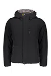 Parajumpers Elegant Black Down Jacket With Hood And Zip. In Black