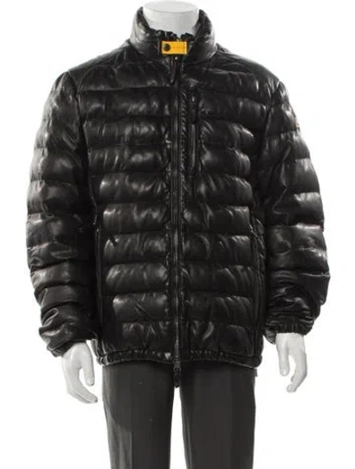 Pre-owned Parajumpers Ernie Lambskin Puffer Coat In Black