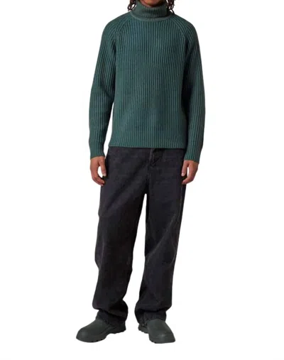 Parajumpers Ettore Turtle Neck Sweater Top In Green Gable