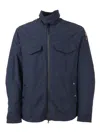 Parajumpers Evander High Collar Overshirt Jacket In Blue