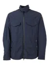 Parajumpers Evander High Collar Overshirt Jacket In Blue