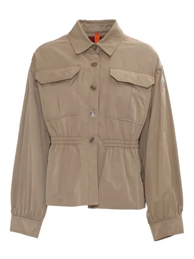 Parajumpers Fiona Cropped Bomber Jacket In Brown