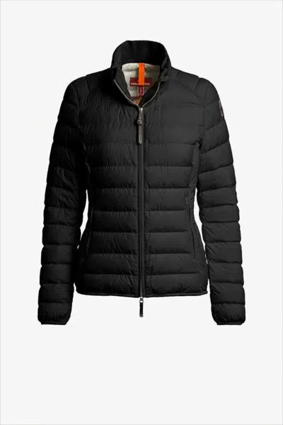 Parajumpers Fitted Quilted Down Coat With High Collar And Insulated Design In Black